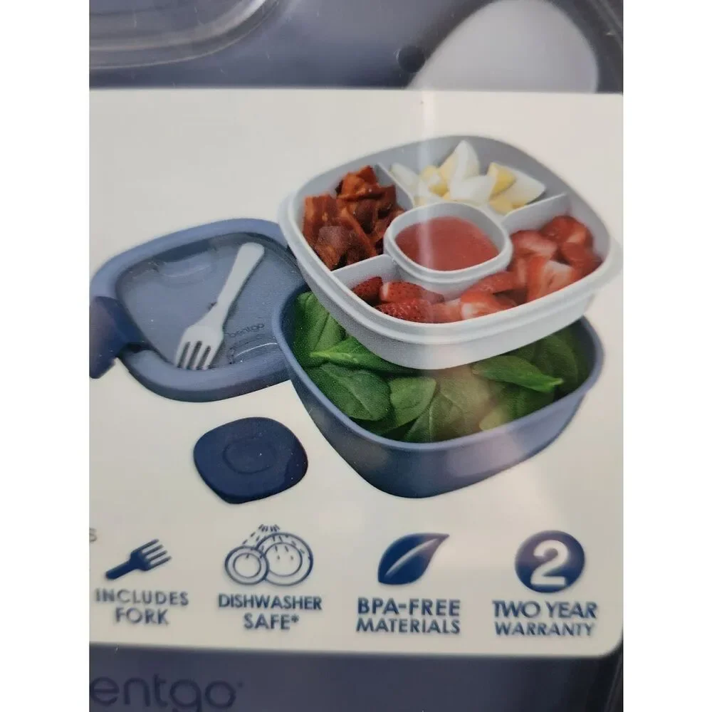 Bentgo Salad On-The-Go Container - Lavender Blue 54oz Bowl Includes Fork